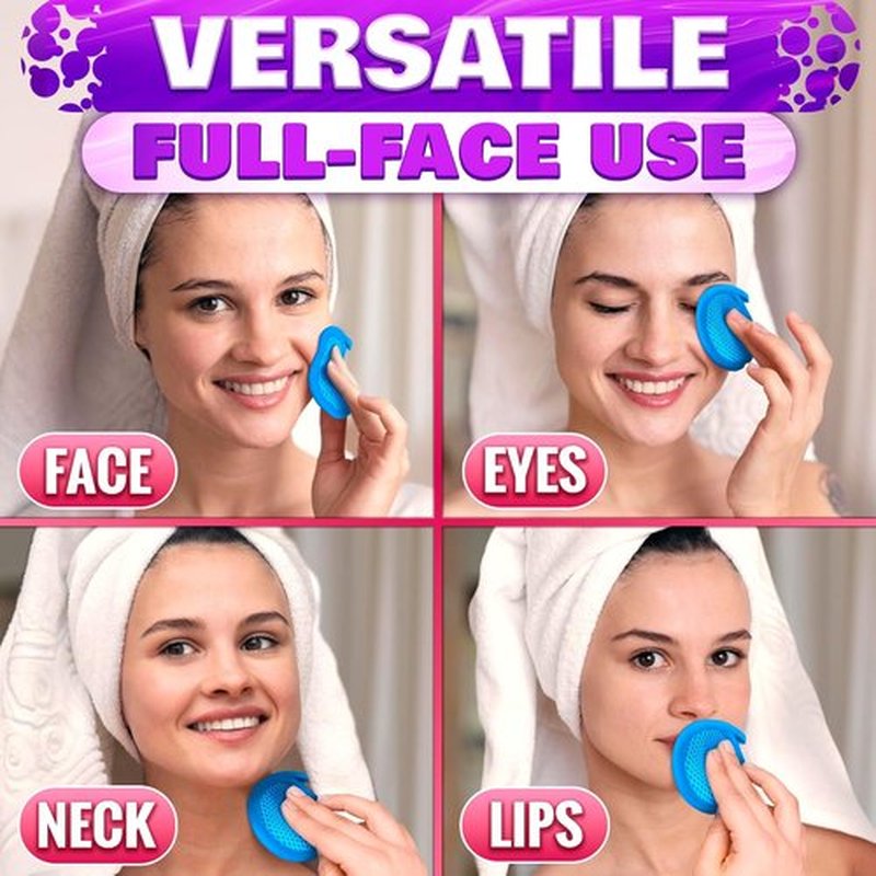 Skiennix 2-in-1 Face Scrub Pads - Reusable Microfiber Makeup Remover Cloths | 3 Pcs for Eyes, Lips & Neck