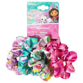 LUV HER Gabby's Dollhouse Cute Scrunchies for Girls of All Ages - 4 Large Hair Scrunchies - 4 Printed Scrunchies with Your Favorite Characters - Hair Accessories for girls 3+