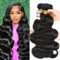 Human Hair Bundles 16 18 20 Inch 12A 100% Unprocessed Brazilian Virgin Hair Glossy Quick Weave Body Wave 3 Bundles Deals Natural Black Extensions