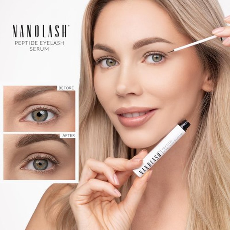 Nanolash Peptide Eyelash Serum 5ml - multipeptide conditioner for eyelash, lash growth serum, fuller, stronger, longer lashes lash serum, peptide lash enhancer