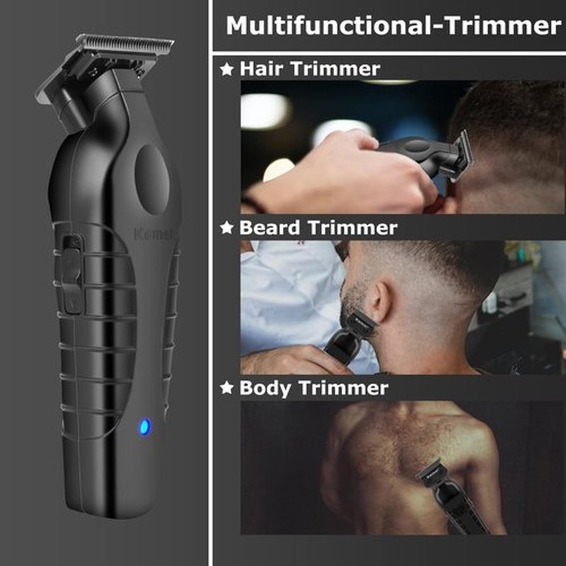 KEMEI 2299 Professional Hair/Beard Trimmer for Men, Zero Gapped Hair Clippers for Barbers, Cordless