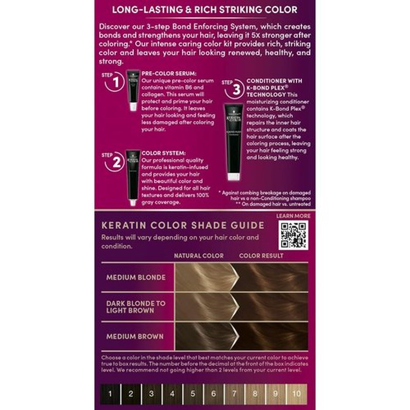Schwarzkopf Keratin Hair Dye Cream - 5.3 Berry Brown | Professional Quality Color & 100% Gray Coverage