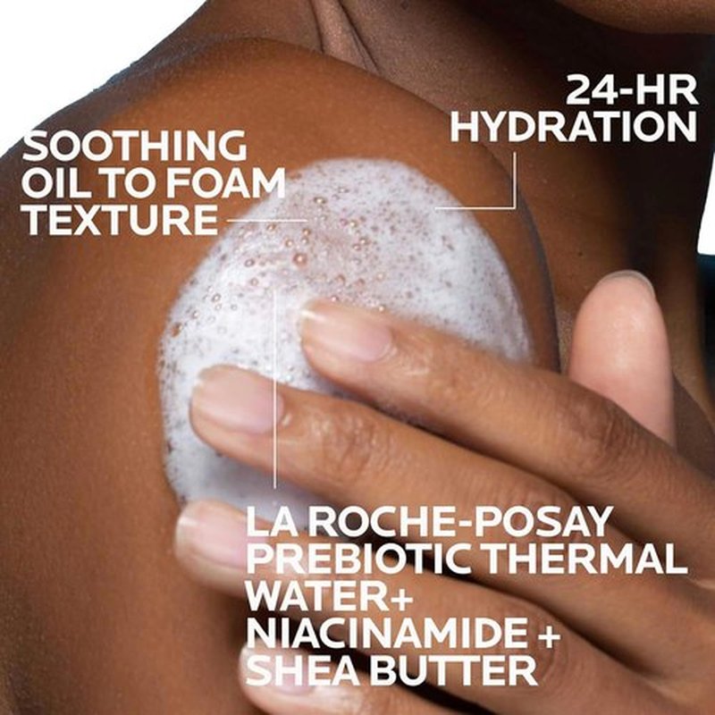 La Roche-Posay Lipikar AP+ Gentle Foaming Cleansing Oil - Hydrating Oil Cleanser for Face & Body, 24-Hour Moisture, Fragrance-Free