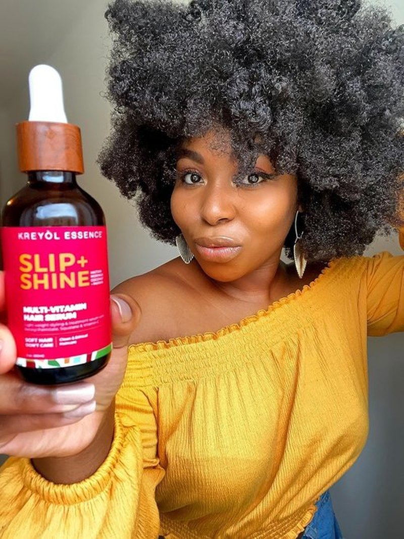 Kreyol Essence - 2 Oz Protect + Shine Hair Serum, Lightweight Moringa Oil Treatment, Multivitamin Hair Serum, Haitian Black Castor Oil, Grape Seed, Squalane and Argan Oil