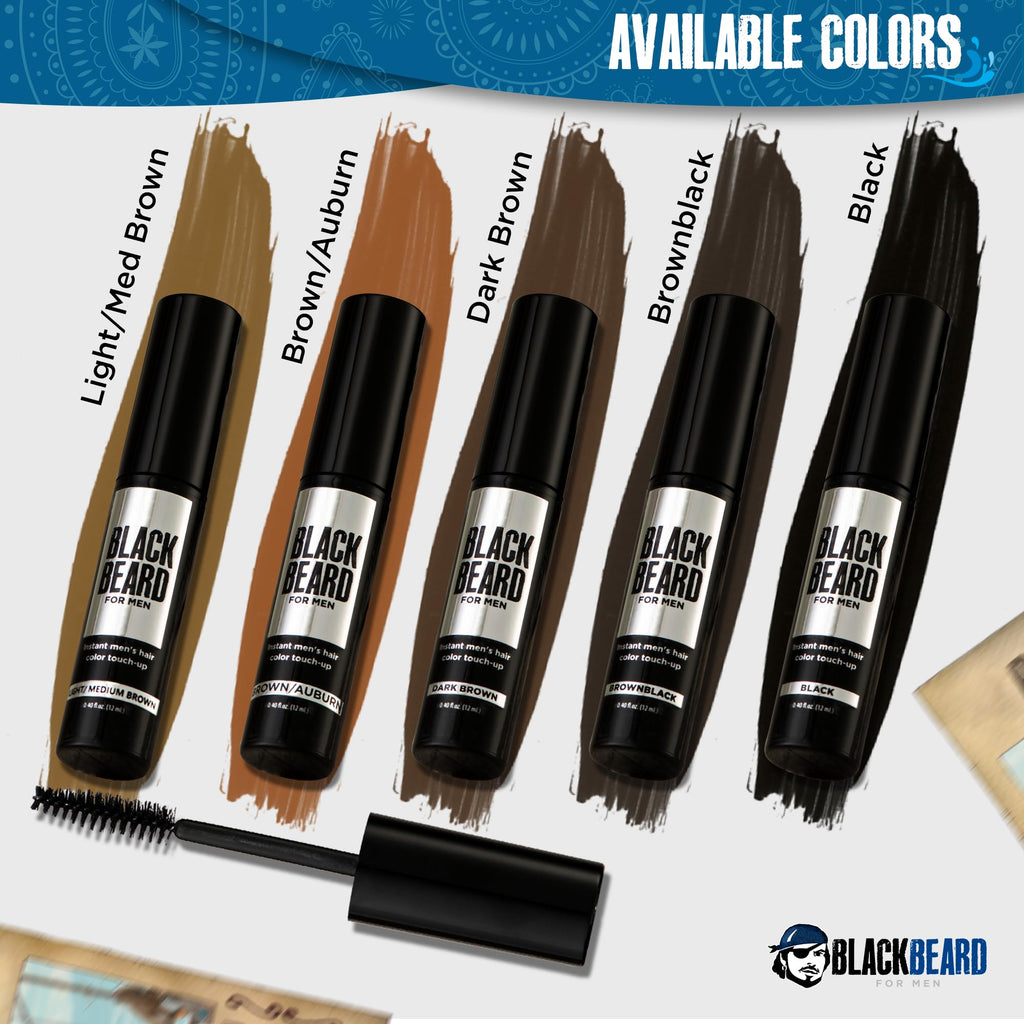 Blackbeard for Men Instant Beard Color, Black, 3 Pack