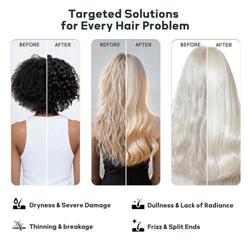 **Regine Switzerland Botanical Keratin Hair Mask - Deep Repair Conditioner for Dry, Damaged Hair (10 fl oz) | Vegan, Silicone-Free, Lightweight Formula**