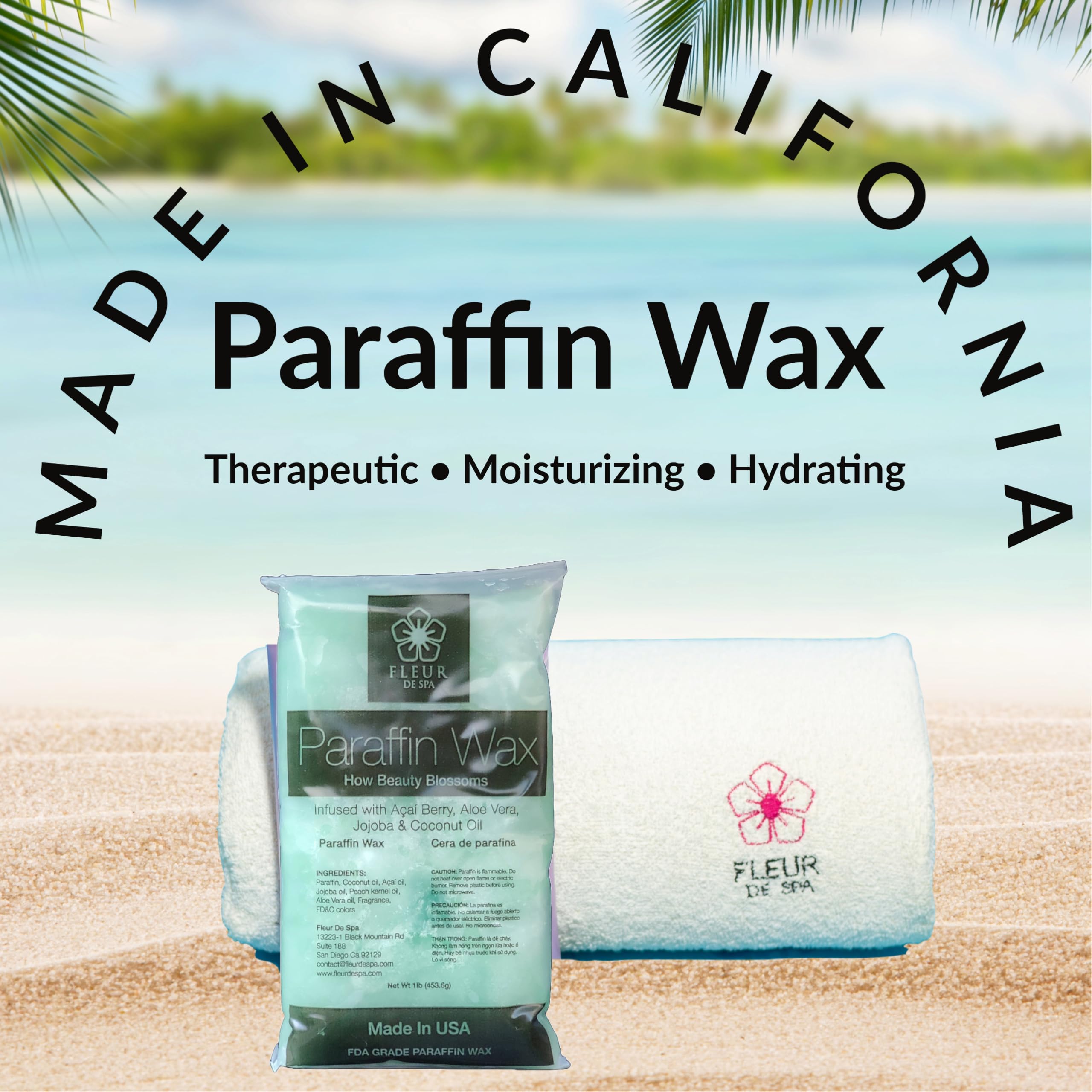 Paraffin Wax Refills 36lb Bulk by FLEUR DE SPA – Made in USA – Infused with Coconut & Jojoba Oils – Professional-Grade, Moisturizing & Soothing for Hands, Feet & Body – Spa & Salon Use