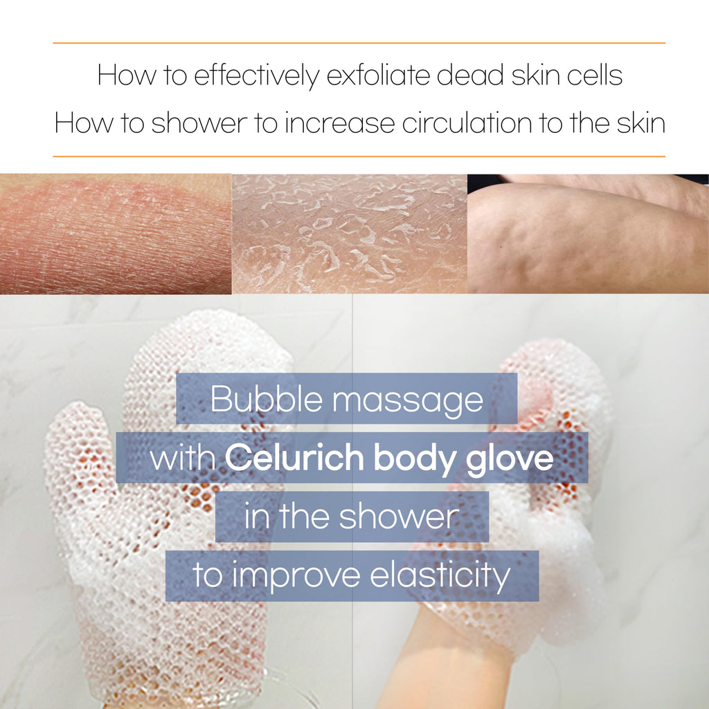 Celurich Body Glove, Honeycomb Exfoliating Glove for Sensitive Skin, Body Scrubber Mitt, Massage for Wet or Dry Skin (Purple)