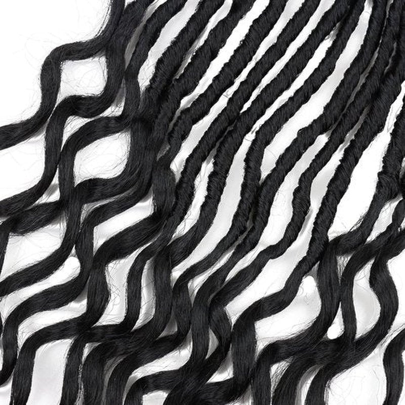 Deep Faux Locs Crochet Hair Pre Looped 8 Packs 24 Inch Soft Locs Crochet Hair for Black Women Boho Goddess Locs Crochet Braids with Curly Ends Dreadlocs Synthetic Hair Extension 1B