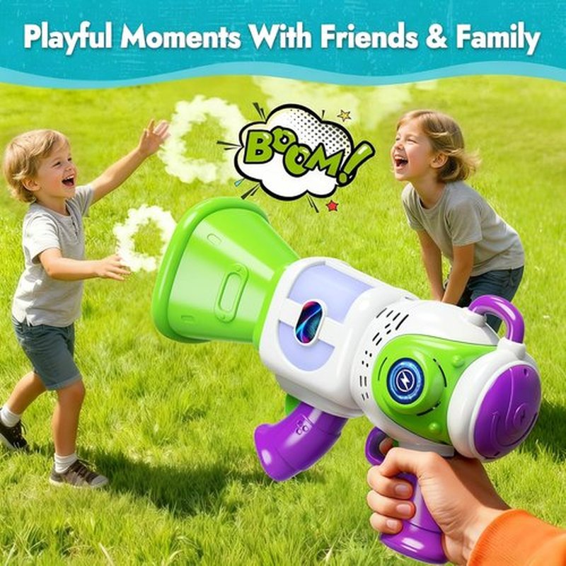 Resosese Fart Gun - Fun Fart Blaster Toy with Real Fog Rings, Unique Scents & Color-Changing Lights