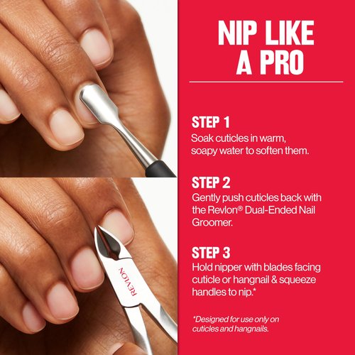 Revlon Full Jaw Cuticle Nipper, Manicure Tool for Nail Care, Made with Stainless Steel, High Precision Blade, Easy to Squeeze Spring, 1 Count