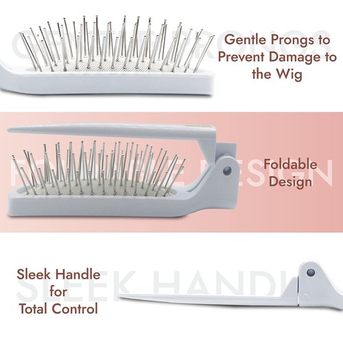 Rene of Paris Foldable Wire Cushion Hair & Wig Brush Comb