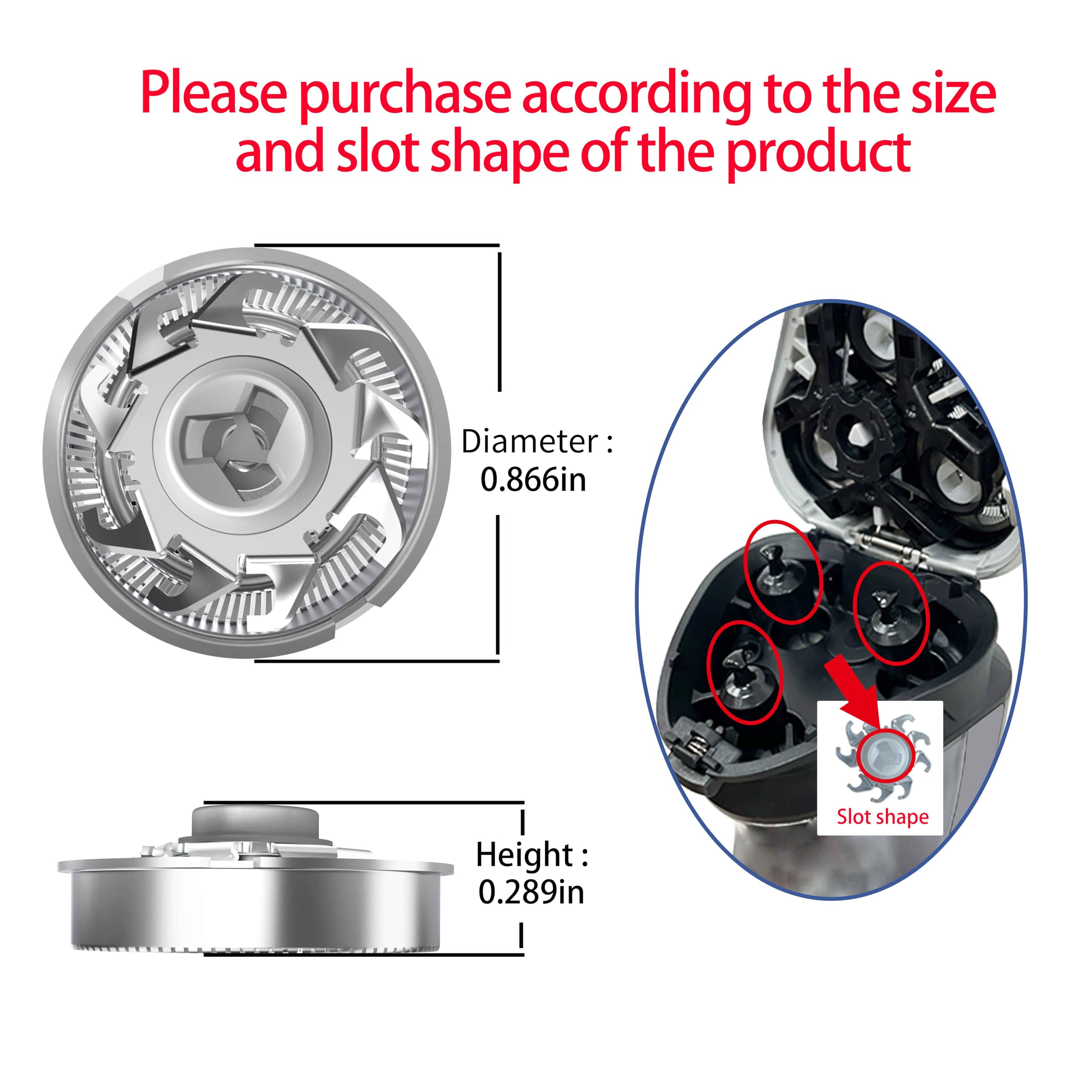 Replacement heads for electric shavers,Waterproof Replacement Blades for Mens Shaver,3-Pack
