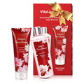 Vital Luxury Japanese Cherry Blossom Bath and Body Set Shower Gel and Body Cream - Nourishing and Moisturizing Daily Skincare - 8 fl.oz / 236mL Each, Birthday Anniversary Wedding Gifts for Her and Him