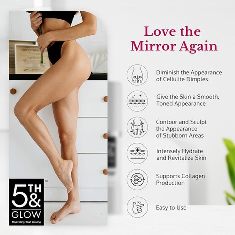 5th & Glow Cellulite Factor - Skin Tightening Cream for Body & Thighs - Firming Anti-Cellulite Lotion - 6 oz