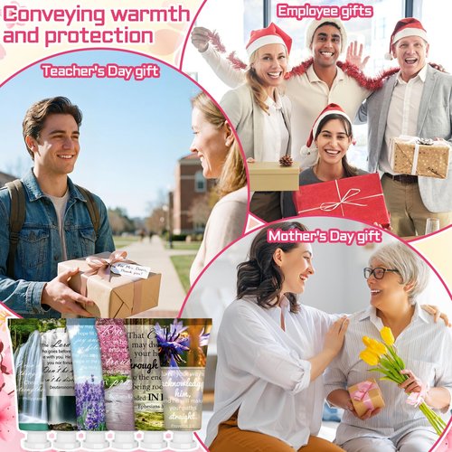 Leelosp 6 Pcs Christian Hand Cream Bulk for Women Bible Verse Hand Lotion Gifts Mini Travel Size Lotion Christian Gifts for Women Skin Dry Bible for Mom Grandma Christmas Holiday