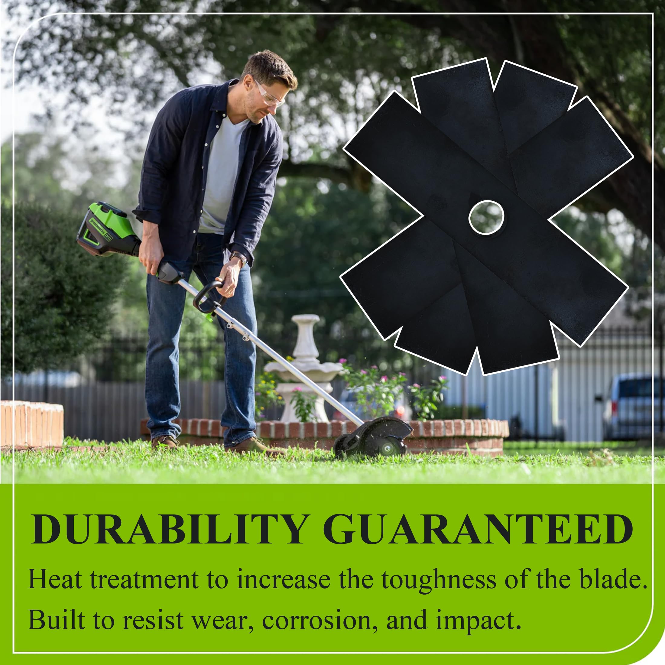 Pertresion 8" Edger Blades Replacement 613223 - Compatible with Maruyama Ryobi Echo Stihl Green Machine Edger Replace 720237001 41337134101 237001 216062, 1 Inch Center Hole, 4 Pack