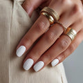 DANNI & TONI Semi Cured Gel Nail Strips (Pure White) Solid White Gel Nail Wraps 28 Stickers