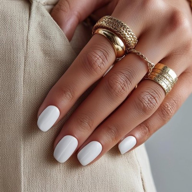 DANNI & TONI Semi Cured Gel Nail Strips (Pure White) Solid White Gel Nail Wraps 28 Stickers