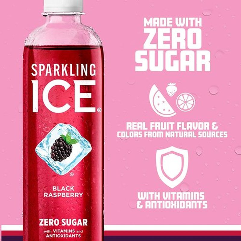 Sparkling Ice Black Raspberry Sparkling Water - Zero Sugar, Low Calorie, 17 Fl Oz Bottles (Pack of 12)