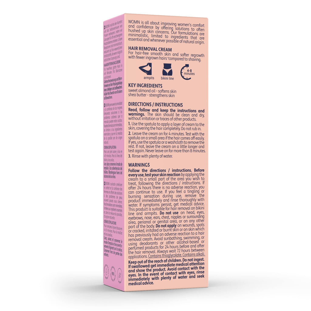 womn Intimate Hair Removal Cream for Women, Bikini Area & Armpits 3.3 fl oz