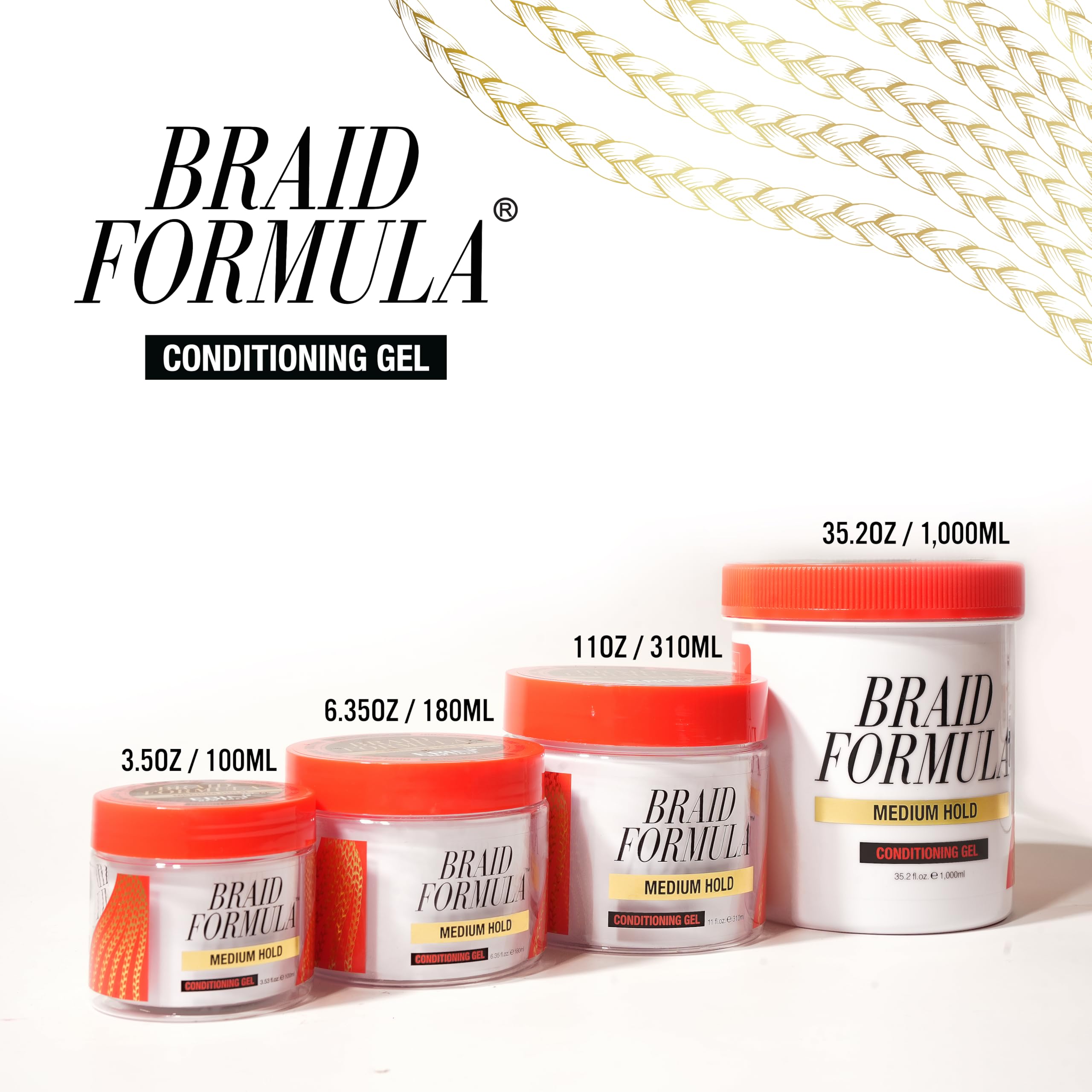 EBIN NEW YORK Braid Formula Conditioning Gel, Medium Hold, 6.35oz | Great for Braiding, Twisting, Edges, No Residue, No Flaking, Strong Hold, High Shine, Smoothing with Clean & Aloe Vera Scent