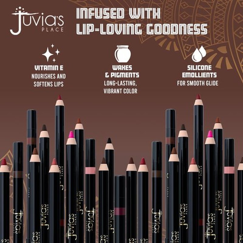Juvia's Place Long Wear Lip Pencil – Cocoa Latte – Waterproof & Kiss-proof, Long Lasting Lip Liner, Smooth Makeup Application - Soft Matte Finish Base for Lipstick - 13 Hours of Wear for Everyday Use