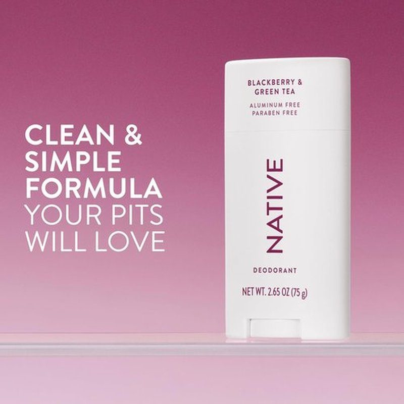 Native Deodorant - Naturally Derived, Aluminum-Free Formula | 72-Hour Odor Control, Blackberry & Green Tea, 2.65oz