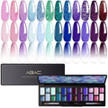 ABAC Solid Gel Nail Polish,Ombre Gel Nail Polish,Pat Paint Nail Gel-24 Colors Blue Pink Purple Shimmer Hema Free Gel Polish w/Pro Brush Soak Off LED Gift for Women
