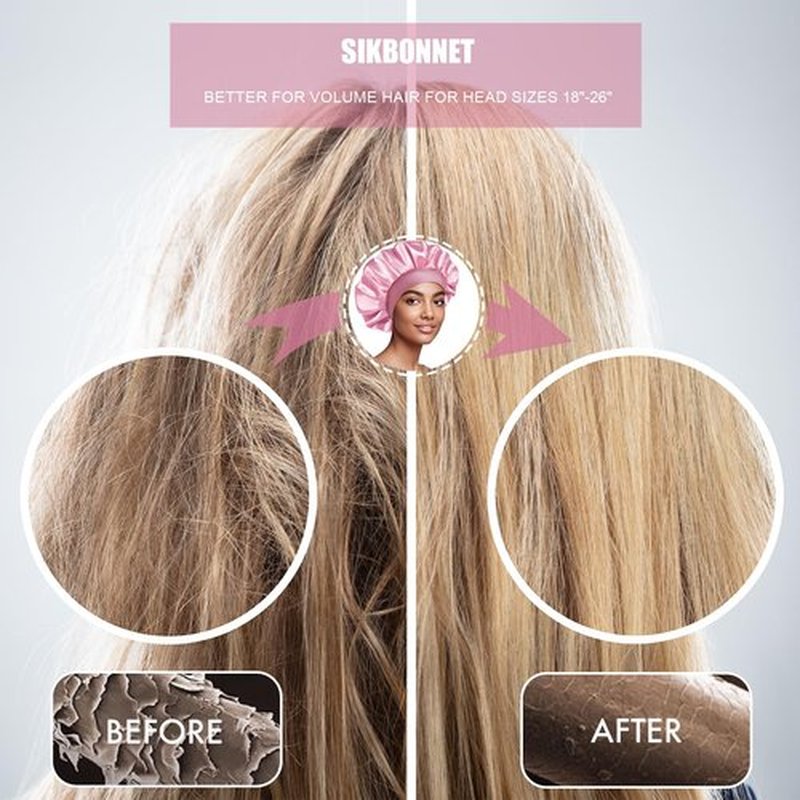Doitory Satin Silk Bonnet for Sleeping, Soft Satin Lined Hair Bonnet for Women, Double Layer Sleep Nightcap for Natural & Curly Hair