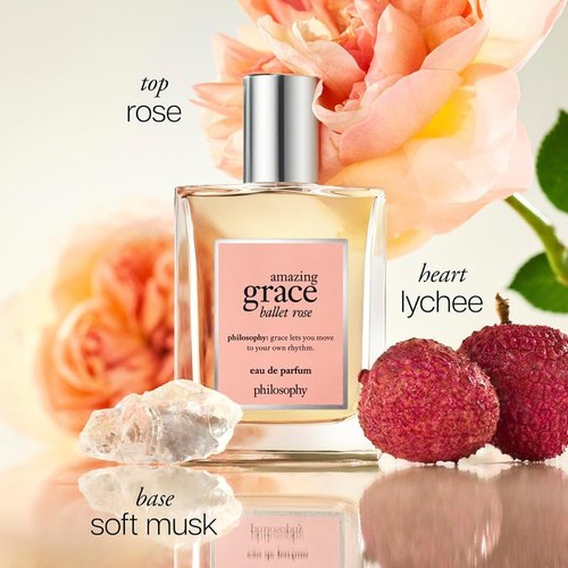 Philosophy Amazing Grace Ballet Rose - Dreamy Floral Women's Perfume - Notes of Rose, Lychee & Musk