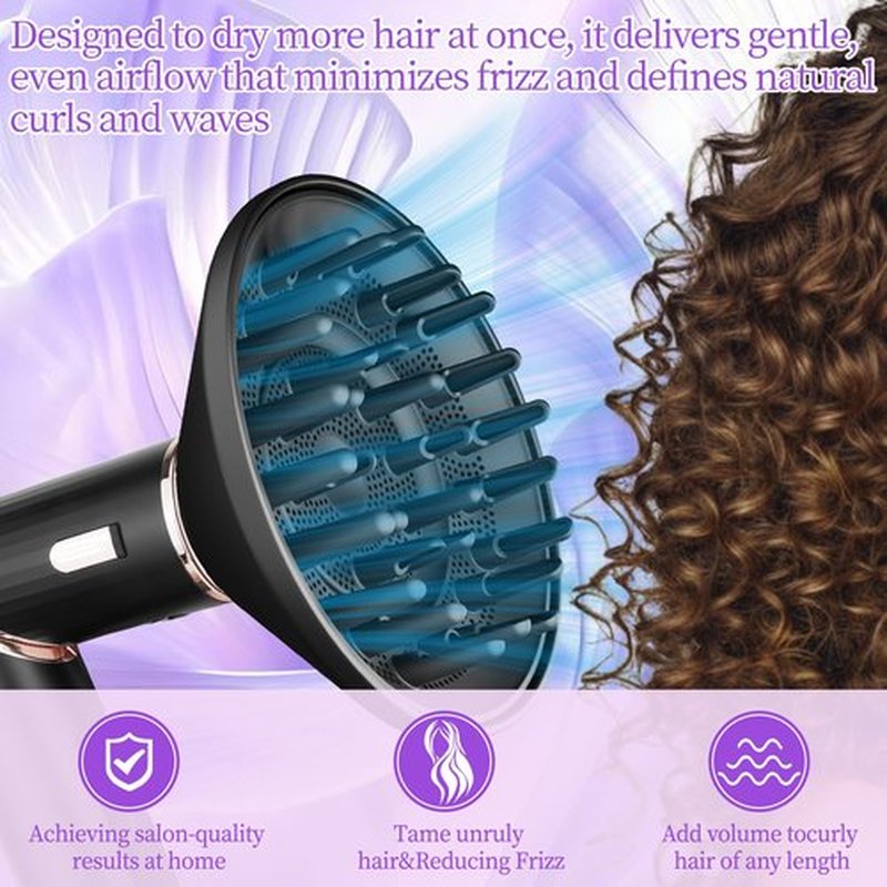 AFDD 6-Inch Large Diffuser Attachment for Shark FlexStyle, Bigger Hair Diffuser Compatible with Shark Flex Style Attachment, Fast Drying Frizz-Control Curl Enhancer for Wavy, Curly, and Coily Hair