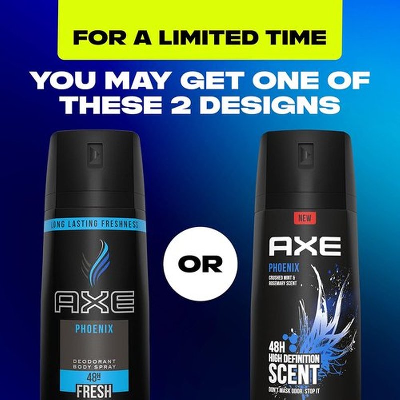 Axe Body Spray Deodorant - Long Lasting Odor Protection | Phoenix Scent, Aluminum-Free, 4oz (4 Count)