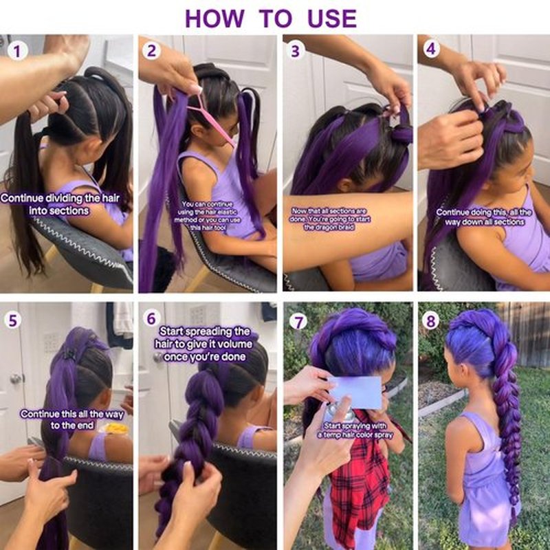 Flyteng Long Purple Braiding Hair 30 Inch Pre Stretched Synthetic hair Extensions for Braids 2 Packs Purple Rumi Braiding Hair for Stage Party Halloween Costume Cosplay
