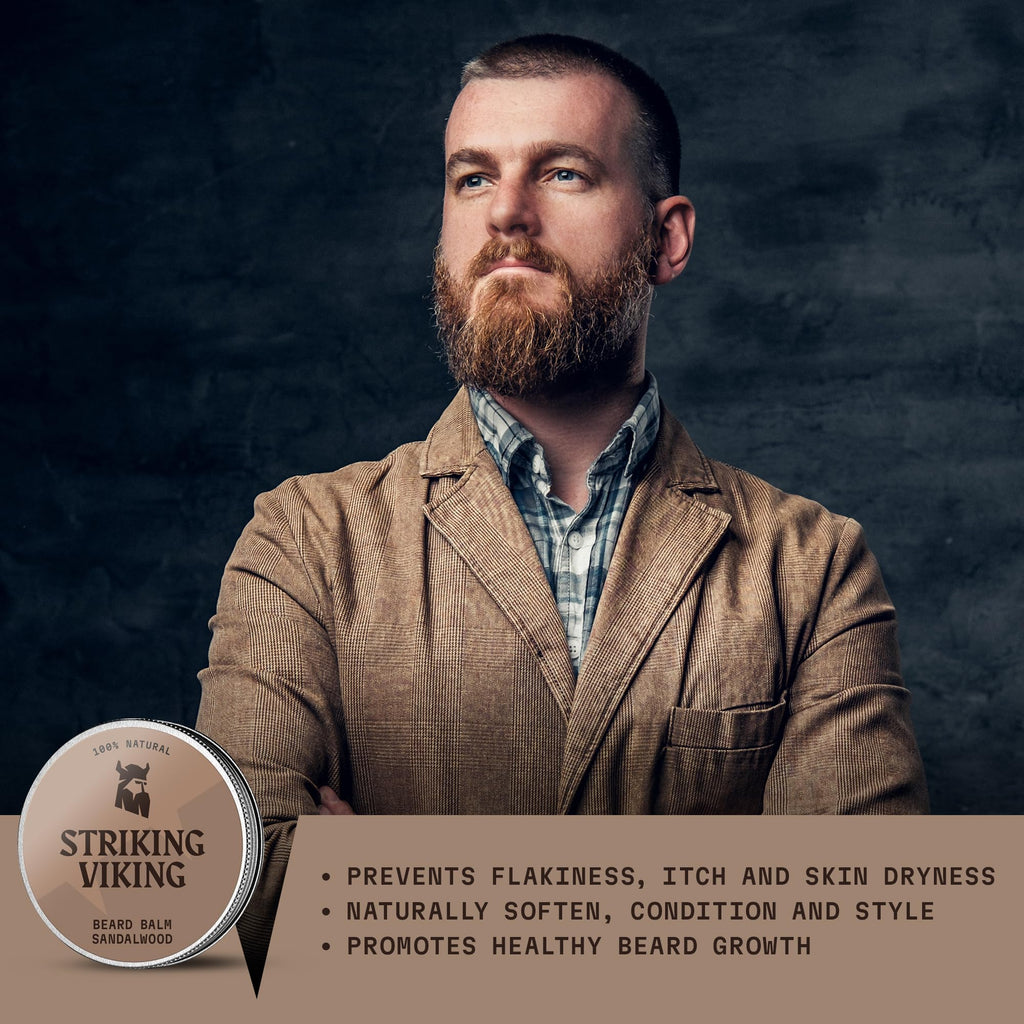 Striking Viking Beard Balm Sandalwood (1oz) & Beard Wash Sandalwood (17oz)