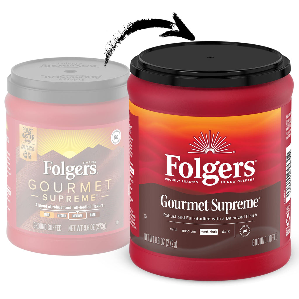 Folgers Gourmet Supreme Ground Coffee, 9.6 Ounce Canisters