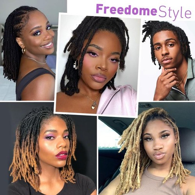 Beauday 10 inch 40 Stands Interlocking Loc Extensions Human Hair, 0.6cm Width 100% Human Hair Dreadlock Extensions, Soft Human Hair Dreads Extensions, Natural Black (10 inch 40 Strands, 1B 0.6cm)