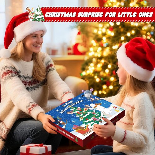 Skiennix Christmas Advent Calendar 2025 - 24 Days of Surprises with Mini Plush Toys | Perfect for Kids and Teens
