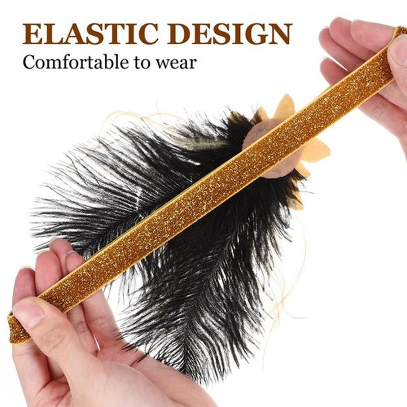 Beaupretty Flapper Headband Roaring 1920s Costume Headwear Sequin Wedding Headpiece for Women