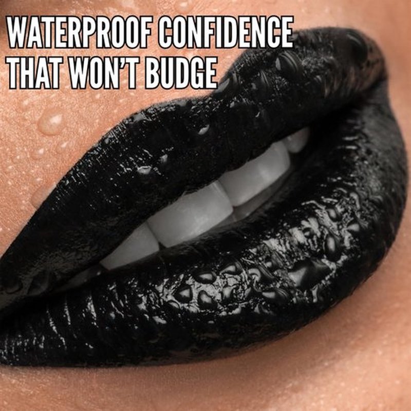 Mynena Jet Black Matte Liquid Lipstick - Long-Lasting, Waterproof, No Smudge Formula | All-Day Wear, Lightweight & Comfortable Finish