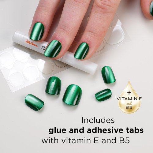 Sally Hansen Salon Effects Perfect Press-On Nails | Square Shape | Easy to Apply, Non-Damaging | 30 Nails, Nail Glue, Adhesive Tabs, File | A La Mode