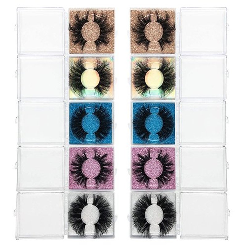 25MM Mink Eyelashes Wholesale Ninglash 10 Pack False Eyelashes, Christmas Gifts for Women Dramatic Real Mink EyeLashes, Thick HandMade Full Strip Lashes, Crueltyl Free Fluffy Lash, 3D Mink Lashes Bulk