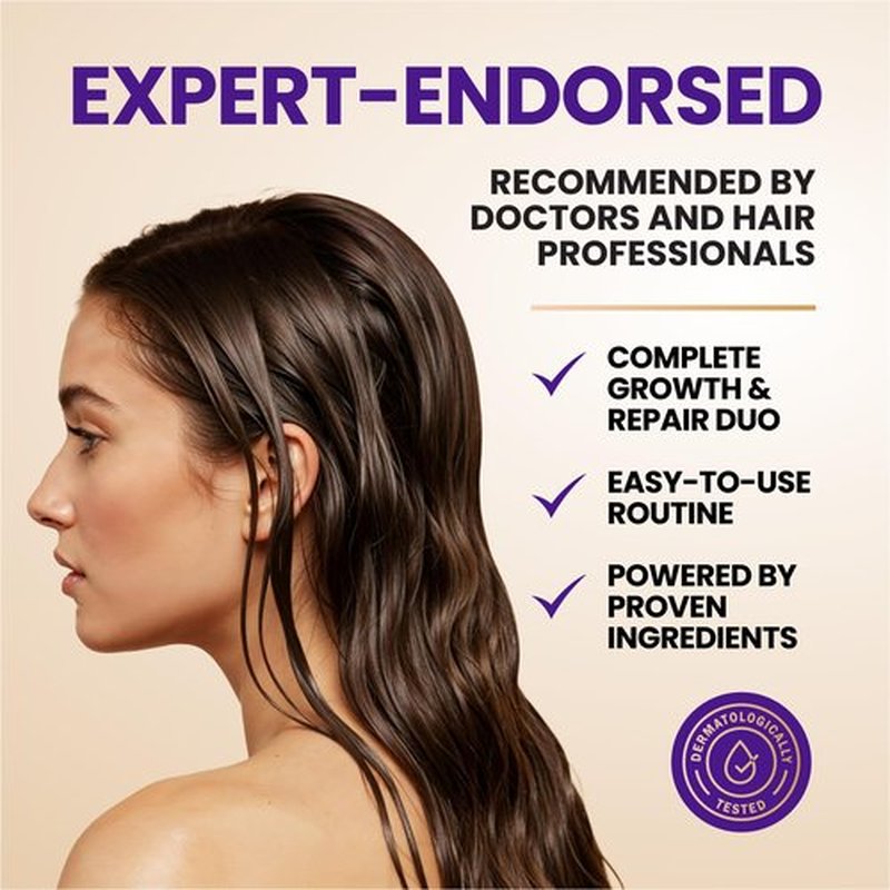 Thickening Hair Growth Shampoo and Conditioner Set For Women & Men, Biotin Shampoo and Conditioner, Intensive Repair for Thinning Damaged & Frizzy Hair, Split End Care, Sulfate & Paraben Free