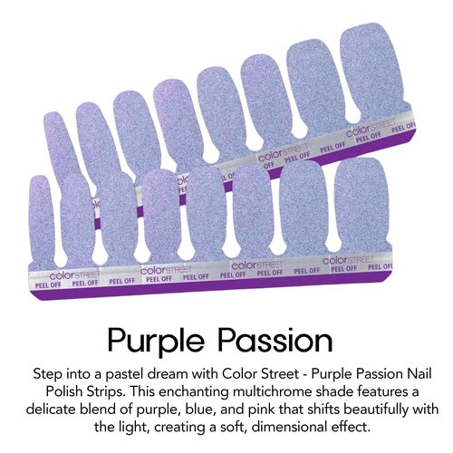 Color Street Purple Passion Glitter Nail Strips