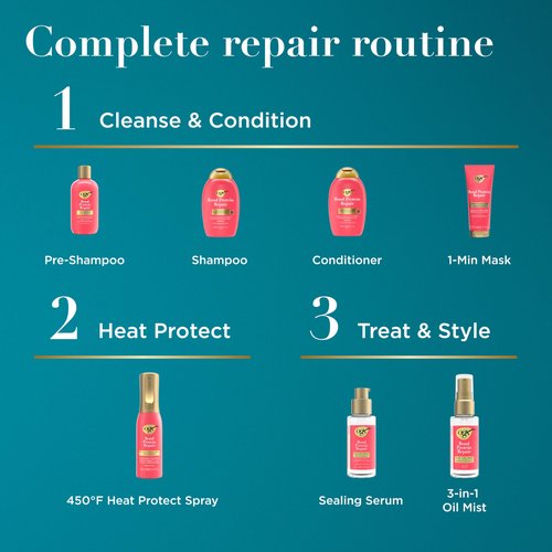 OGX Repair & Protect Bond Protein Repair Pre-Shampoo, Pre-Shampoo Treatment, Formulated without Para-bens, Sulfate-Free Surfactants, 8.4 fl. oz