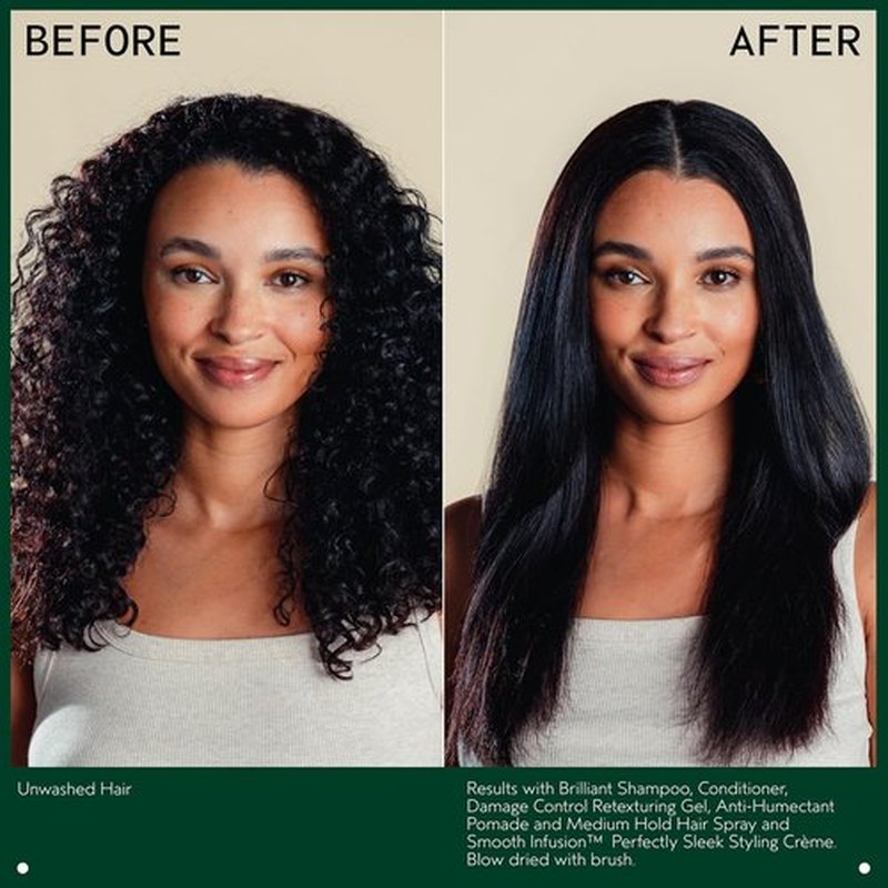Aveda Smooth Infusion Perfectly Sleek - Heat-Activated Styling Cream for Curly & Coily Hair | Frizz & Humidity Protection | Silicone-Free | 97% Naturally Derived