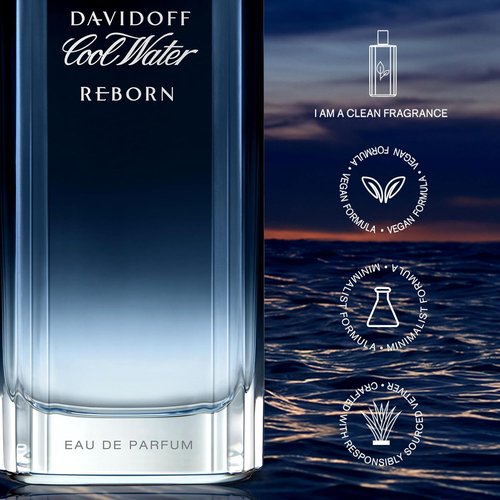 Davidoff Cool Water Reborn Eau de Parfum - Fougère Men's Cologne with Cedarwood & Vetiver - Long-Lasting Fragrance