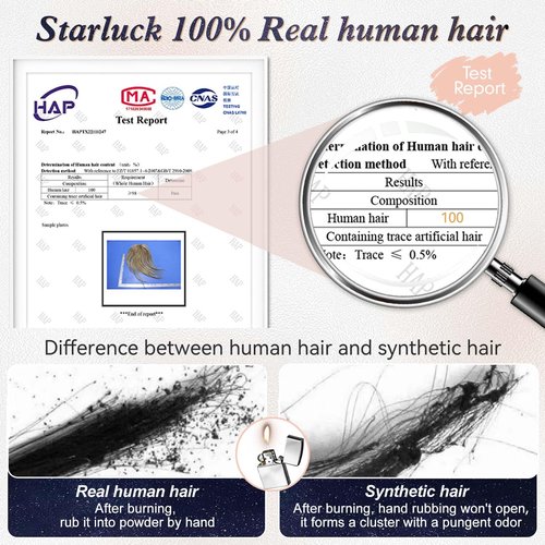 starluck 10 Inch Real Human Hair Topper for Women - 10 Inch No Bangs Topper with 3x4.5 Inch Swiss Lace Base, for Thinning Hair & Gray Root Coverage (Salt Papper)