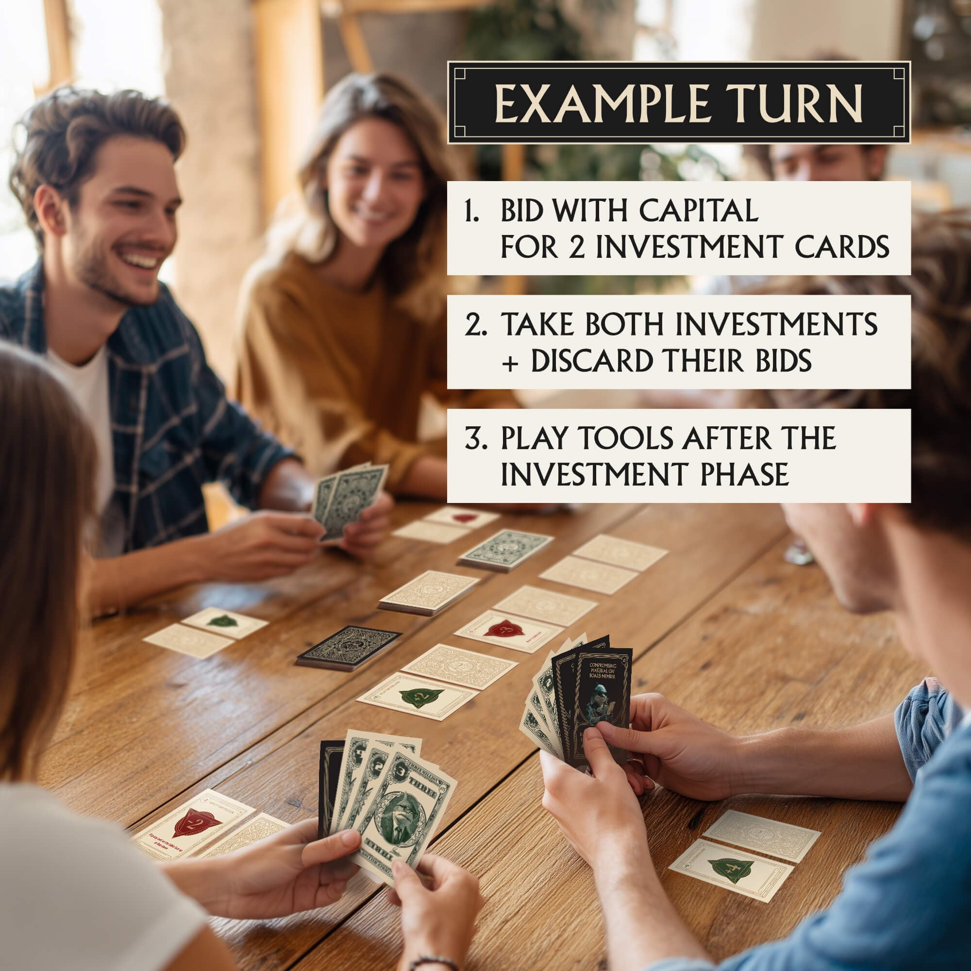 Sharks of Wall Street - Auction Core Party Card Game | 20 Min | 2-6 Players