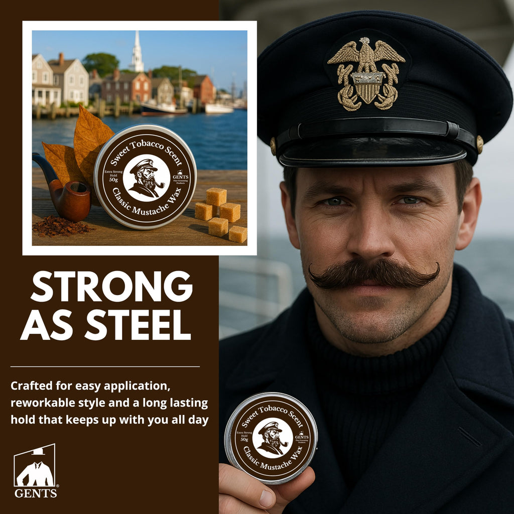 G.B.S Strong Hold Sweet Tobacco Mustache Wax, Easy Application, Restyleable, long lasting hold with Styling Comb (1.7 oz) (3 Pack, Sweet Tobacco)